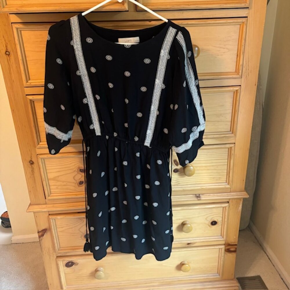 Black and White Loft Dress Small Petite